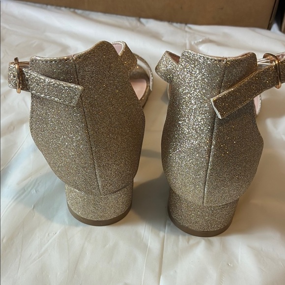 Annie Gold Glitter Heels with Chic Ankle Strap - Picture 7 of 8